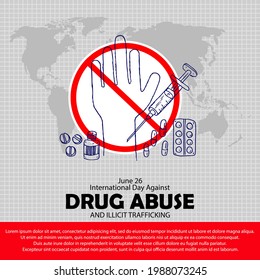 International Day Against Drug Abuse Illicit Stock Vector (Royalty Free ...