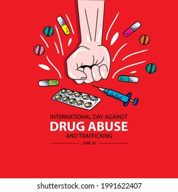 International Day Against Drug Abuse and Illicit Trafficking graphics Substance abuse Poster, drug icon, text, poster, logo