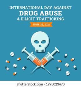 International Day Against Drug Abuse Illicit Stock Vector (Royalty Free ...