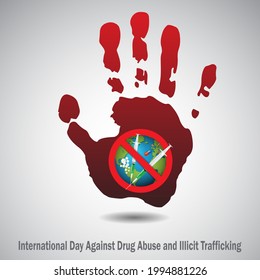 International Day Against Drug Abuse And Illicit Trafficking Banner. Vector. Stop Drugs.