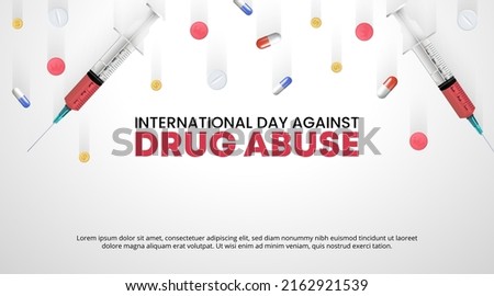 International day against drug abuse background with drugs and injections fall up ストックフォト © 