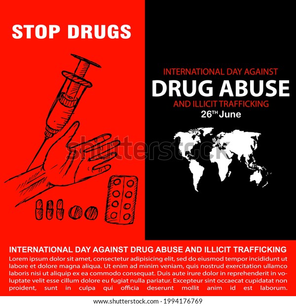 International Day Against Drug Abuse Illicit Stock Vector (Royalty Free ...