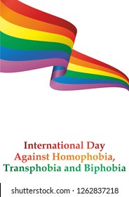 International Day Against Homophobia, May 17. Rainbow flag, representing LGBT pride. (lesbian, gay, bisexuala, and transgender). LGBT movement. Template for design. Bright, colorful vector illustration