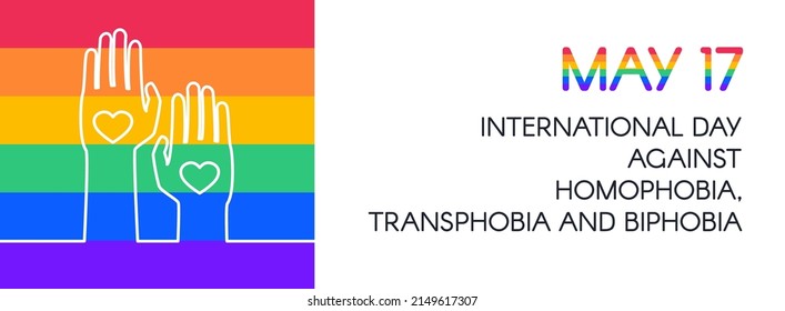 International Day Against Homophobia Transphobia and Biphobia  May 17 banner vector illustration