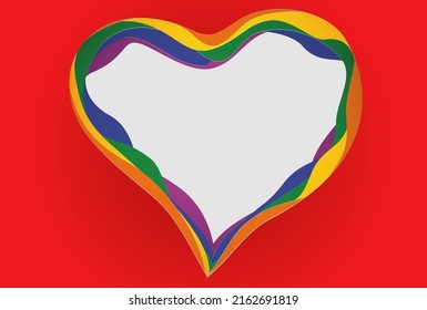 The International Day Against Homophobia, Transphobia and Biphobia heart shape background.Vector illustration in paper cut style