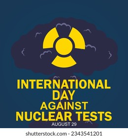international day against nuclear tests background template. Holiday concept. background, banner, placard, card, and poster design template with text inscription and standard color. vector