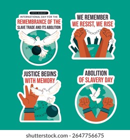 International Day Against the Slave Trade Vector Design with Educational Awareness Label Theme