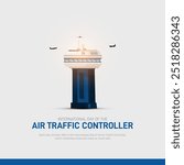 International Day of the Air Traffic Controller. International Day of the Air Traffic Controller creative banner, poster, social media post, background, template, postcard design etc. 