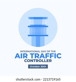 International Day of The Air Traffic Controller Poster Background October Celebration Vector