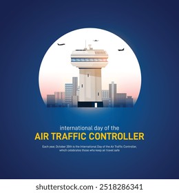 Dia Internacional do Controlador de Tráfego Aéreo. Dia Internacional do Controlador de Tráfego Aéreo faixa criativa, cartaz, postagem de mídia social, fundo, modelo, design de cartão postal etc. 