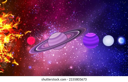 International day of astrology sun and planets, vector art illustration.