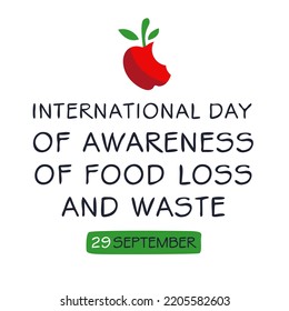 International Day of Awareness of Food Loss and Waste, held on 29 September.