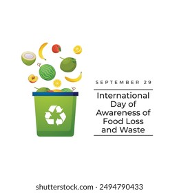 International Day of Awareness of Food Loss and Waste vector design template good for usage. Awareness of Food Loss and Waste design. Flat design. eps 10.