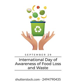 International Day of Awareness of Food Loss and Waste vector design template good for usage. Awareness of Food Loss and Waste design. Flat design. eps 10.