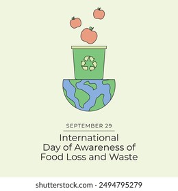 International Day of Awareness of Food Loss and Waste vector design template good for usage. Awareness of Food Loss and Waste design. Continuous line drawing. eps 10.