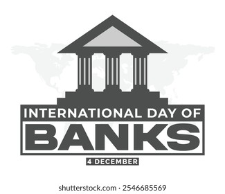International Day of Banks 4 December, Social media post template design, Vector illustration