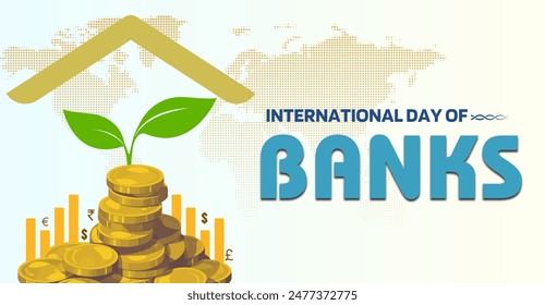 International day of Banks, celebrated on 4th December every year. Campaign or celebration banner
