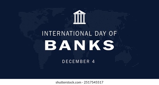 International day of Banks. December 4th, Design, poster, banner. Vector illustration