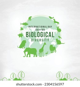 International Day for Biological Diversity, 22 MAY Social Media Design Post Vector Template, World, Icons