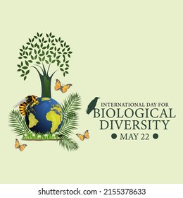 international day for biological diversity concept. flora and fauna. illustration vector