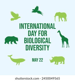 International Day for Biological Diversity design template. animal vector template. biological illustration. flat design. vector eps 10.