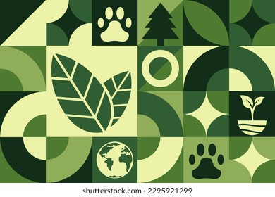 International Day for Biological Diversity. May 22. Seamless geometric pattern. Template for background, banner, card, poster. Vector EPS10 illustration