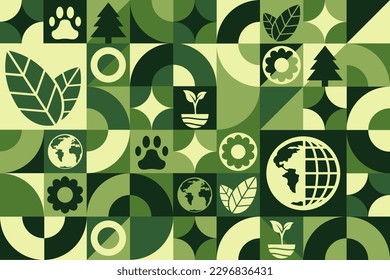 International Day for Biological Diversity. May 22. Seamless geometric pattern. Template for background, banner, card, poster. Vector EPS10 illustration