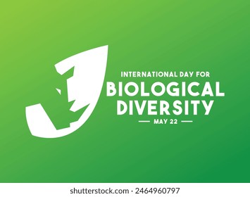 International Day for Biological Diversity. May 22. Gradient green background. Poster, banner, card, background. Eps.