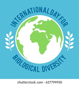 International Day for Biological Diversity. Suitable for banner, poster, greeting card, mug, shirt, template and print advertising. Vector Illustration
