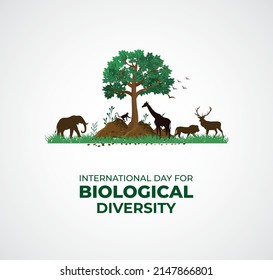 International Day for Biological Diversity. Template for background, banner, card, poster. vector illustration.