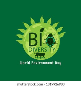 International Day for Biological Diversity vector. Planet Earth with fauna and flora icon. Green planet earth vector. Wild animals silhouette vector. Biodiversity Day Poster, May 22. Important day