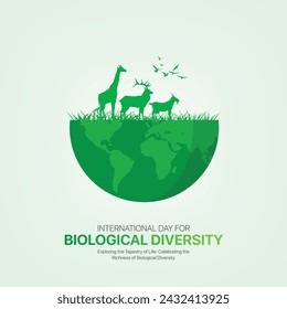 International Day for Biological Diversity.Biological Diversity creative ads design. social media post, vector, 3D illustration.