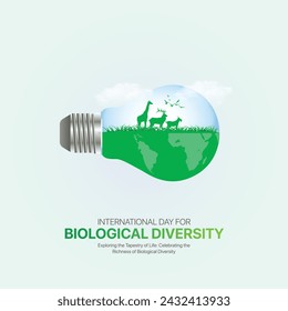 International Day for Biological Diversity.Biological Diversity creative ads design. social media post, vector, 3D illustration.