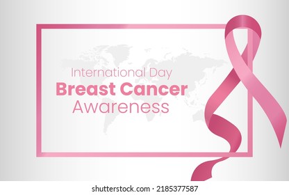 International day breast cancer awareness vector illustration with ribbon