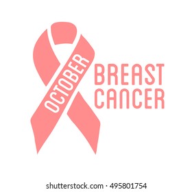 International Day of Breast Cancer Awareness. Vector badge flyer template. Symbol of hope, charity and support. Design element. Vector illustration.