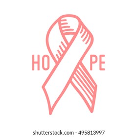 International Day of Breast Cancer Awareness. Vector badge flyer template. Symbol of hope, charity and support. Design element. Vector illustration.