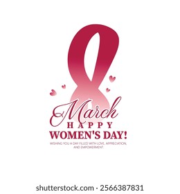  International Women’s Day Celebration on 8th March, featuring elegant typography and a feminine silhouette