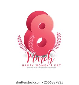  International Women’s Day Celebration on 8th March, featuring elegant typography and a feminine silhouette