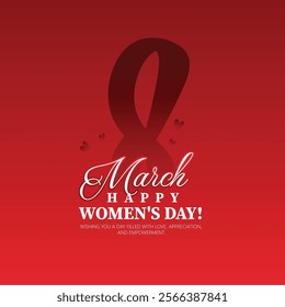  International Women’s Day Celebration on 8th March, featuring elegant typography and a feminine silhouette