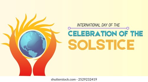 Dia Internacional da celebração do solstício. Banner da campanha ou celebração