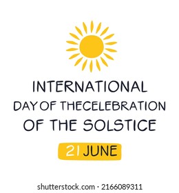 Internationaler Tag der Feier der Solstice am 21. Juni.