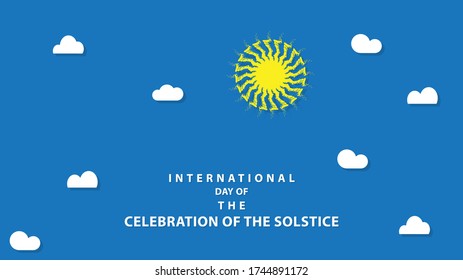 International Day of the Celebration of the Solstice. Vector illustration