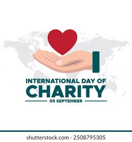 International Day of Charity,  05 September, Charity day design for social media, greeting card, stock illustration, International Day of Charity held on 05 September.