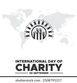 International Day of Charity,  05 September, Charity day design for social media, greeting card, stock illustration, International Day of Charity held on 05 September.