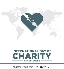 International Day of Charity,  05 September, Charity day design for social media, greeting card, stock illustration, International Day of Charity held on 05 September.
