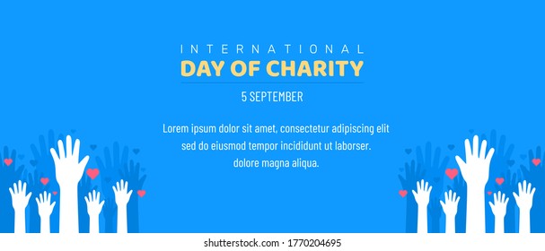 International Day of Charity, 5 September. donate conceptual illustration vector.