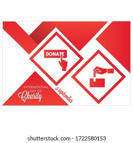 International Day Of Charity day background. vector illustration. poster.