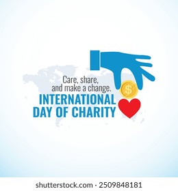 International Day of Charity creative vector illustration banner poster social media design. raise awareness and provide a common platform for charity-related activities worldwide.