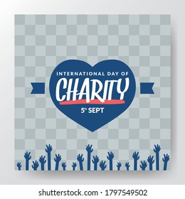 International day of charity greeting vector with transparent background.