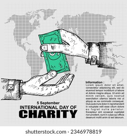 International Day Of Charity, poster and banner vector